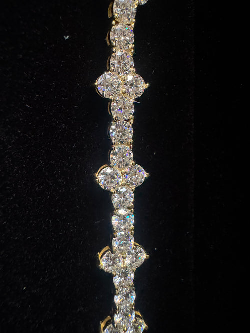 4mm Moissanite Cross Tennis Bracelet – Solid 925 Sterling Silver