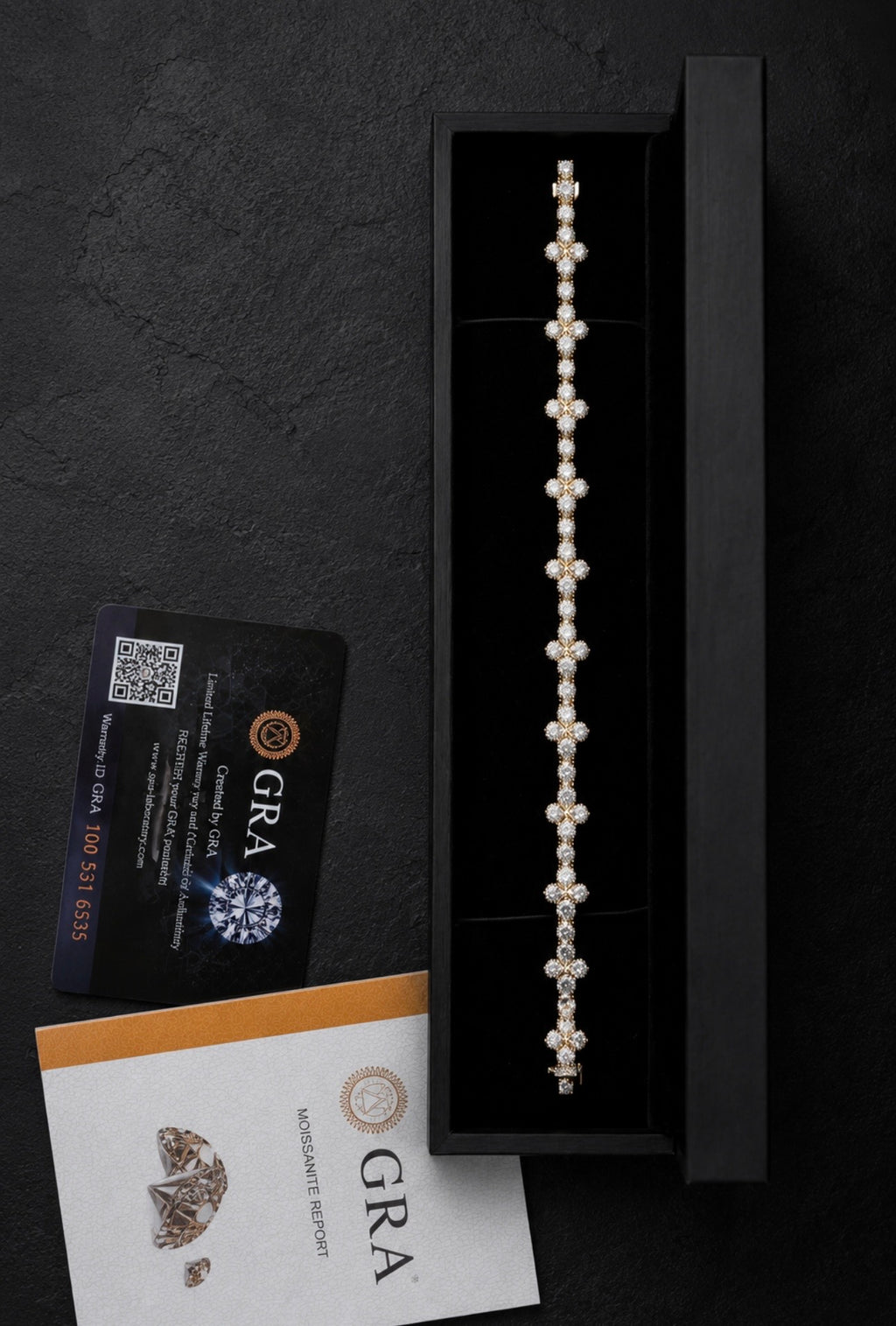 Moissanite Cross Tennis Bracelet - Solid 925 Sterling Silver