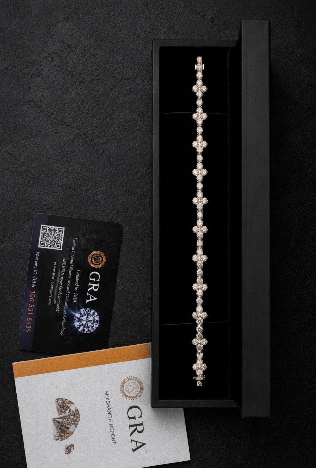Moissanite Cross Tennis Bracelet - Solid 925 Sterling Silver